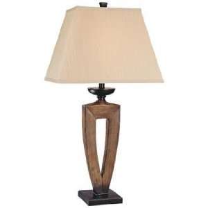   Ambience Collection Brown Faux Wood Vase Table Lamp