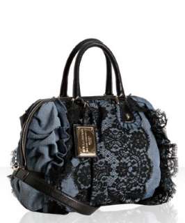 Dolce & Gabbana light blue denim lace detail bowler bag   up 