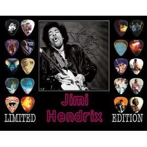  Jimi Hendrix Framed 20 Guitar Pick Set Platinum Musical 