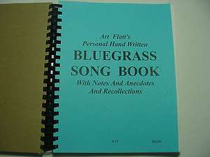 ART FLATTS PERSONAL HAND WRITTEN BLUEGRASS MUSIC SONG BOOK 17  