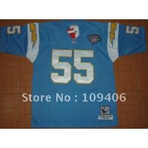san diego chargers #55 junior seau powder blue color throwback jersey 