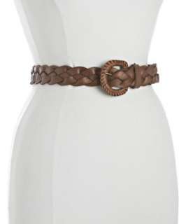 Fashion Focus brown braided leather belt  