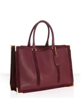 Fendi bordeaux leather suede trim Classic No. 4 tote bag