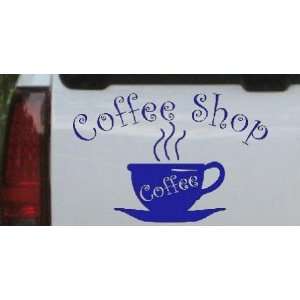 Coffee Shop Cup Business Car Window Wall Laptop Decal Sticker    Blue 