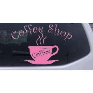 Coffee Shop Cup Business Car Window Wall Laptop Decal Sticker    Pink 
