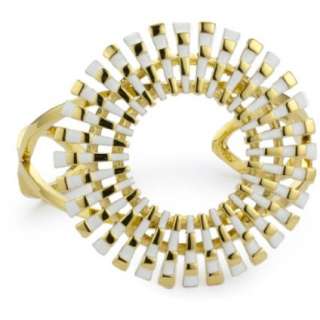 Trina Turk Sunburst Gold And White Cuff Bracelet   designer shoes 