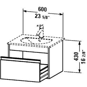   Ketho Vanity Wall Mount 23 5/8 W x 16 7/8 H with 1 Drawer KT6676