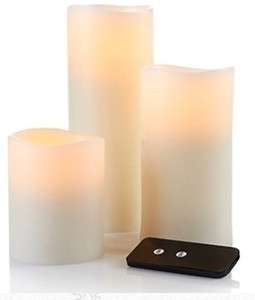 Nate Berkus Set of 3 Flameless Candles with Remote   many colors 