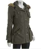 style #313252701 army cotton blend faux fur hooded anorak