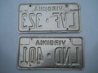 Virginia License Plate Tag VA 1979 1978  