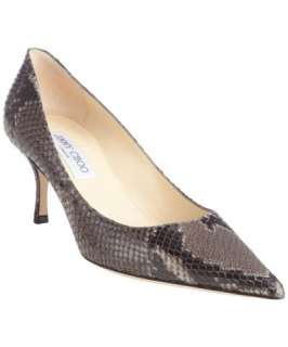 Jimmy Choo smoked grey snake embossed leather Lizzy pumps
