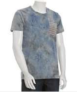 style #313848501 blue tie dye cotton Break pocket t shirt