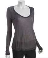 Majestic anthracite cashmere blend double layer top style# 315053501