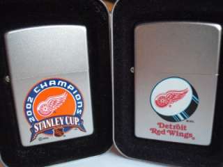 ZIPPO LIGHTERS DETROIT RED WINGS NHL HOCKEY TEAM & STANLEY CUP CHAMPS 