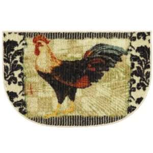   Rooster Neutral 18 Inch by 30 Inch Slice Accent Rug