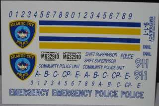 Pursuit 1/24 25 Atlantic City, NJ Police Decals  