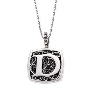   Bonn Love Letter D Sterling Silver Initial Charm Necklace Jewelry