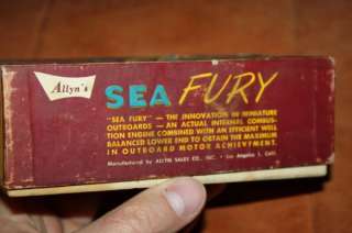 Rare 1955 SEA FURY .049 Allyns   outboard Toy Motor w/ Box + paper 