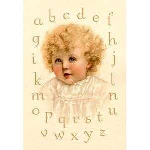    Vintage Art Little Girls Alphabet   11564 5