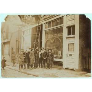  Photo Elm Pool Room and Group of young loafers. Outside 