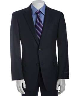 style #315150701 navy windowpane wool Nathan 2 button trim fit suit 