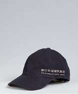 Burberry KIDS navy brushed cotton cap style# 318105401