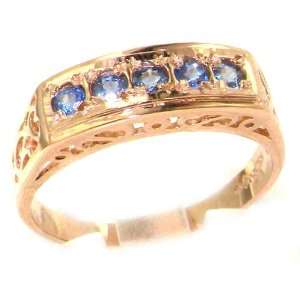 Luxury 9K Rose Gold Sapphire English Eternity Band Ring   Size 10.5 