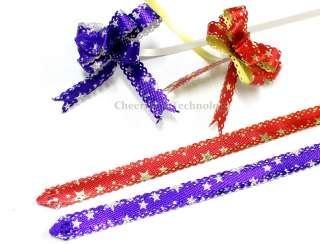 40pcs 12x230mm Pull Flower Ribbon Bow Gift Wrap Star  