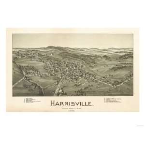  Harrisville, West Virginia   Panoramic Map Premium Poster 