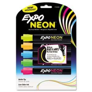   Neon Dry Erase Marker, Chisel Tip, Assorted, 5 per Pack Electronics