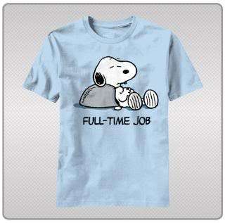 Peanuts Snoopy Full Time Job Light Blue T Shirt New In Stock Ready To 