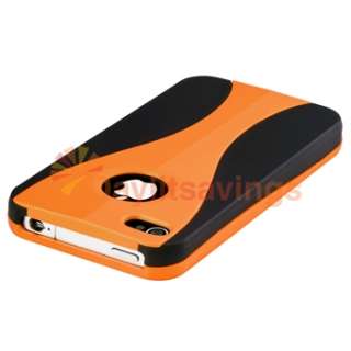   Black S Shape Hard Case+Privacy Filter Protector For Apple iPhone 4 4S