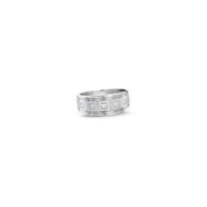   Stone Box Band in 14K White Gold Mens 1/3 CT. T.W. mens diamond bands