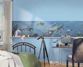 Deep Sea Whales Mural Style Wall Border Dolphins Ocean Sealife~Choice 
