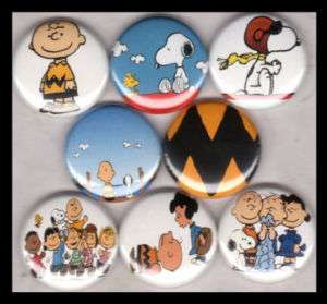 PEANUTS 1in button pinbacks SNOOPY CHARLIE BROWN COMICS  