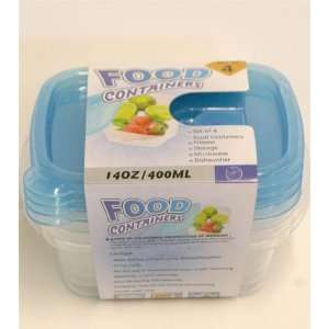  4Pk Rect Food Container 400Ml Case Pack 48 Kitchen 