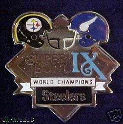 Super Bowl XI 9 Champions Pin Vikings vs Steelers PDS  