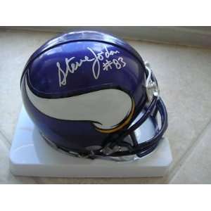  Steve Jordan Minnesota Vikings Signed Mini Helmet W/coa 