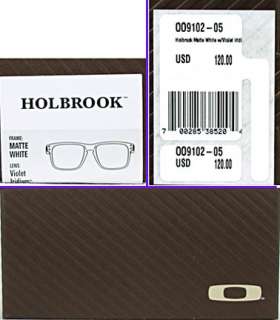   HOLBROOK WHITE w/ VIOLET IRIDIUM Lens OO9102 05 NEW in Box  
