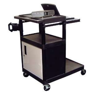  Multimedia Presentation Cart w Locking Cabinet & Pull Out 