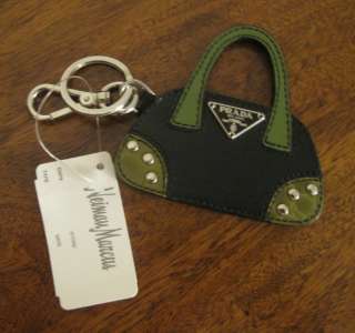 This auction is for a stylish 100% Leather PRADA Mini Handbag Keychain 