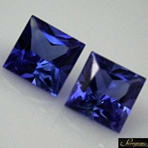 4m Princess MATCHING PAIR NATURAL 100% BLUE SAPPHIRE  