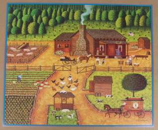 Charles Wysocki Country Log Cabin 1985 Calendar Print  