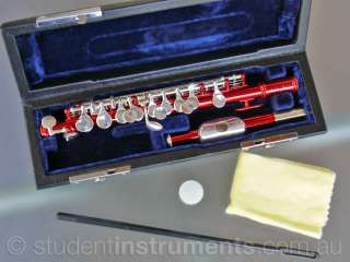 Pro Regal RED and SILVER PICCOLO   With Case   NEW  