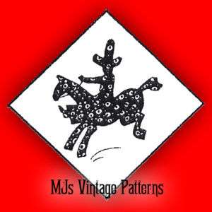 Vintage Western Applique Quilt Pattern ~ Cowboy Horse  