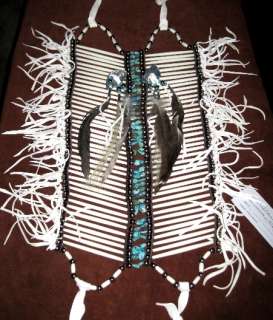 Native Amer Bone & Turquoise Breast Plate Breastplate  