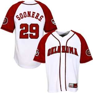  Oklahoma Sooners #29 White Youth Shutout Baseball Jersey 