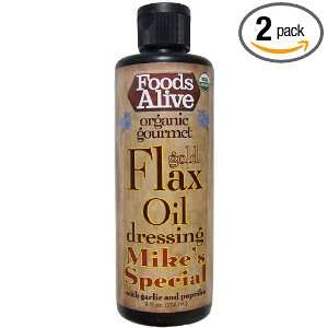 Foods Alive Mikes Special Flax Oil Dressing, 8 Ounce (Pack of 2)