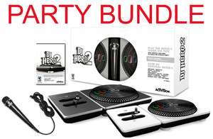 Wii DJ Hero 2 PARTY BUNDLE Game 2 Turntables + Mic Set nintendo kit 