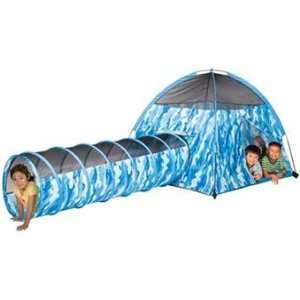  Blue Camouflage Tent & Tunnel Combo